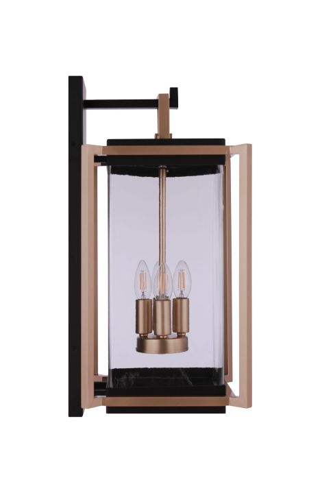Craftmade METALWORK 4 Light Large Outdoor Wall Lantern in Midnight/Satin Brass - ZA6534-MNSB