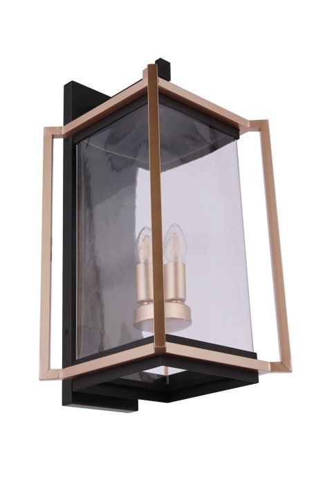 Craftmade METALWORK 4 Light Large Outdoor Wall Lantern in Midnight/Satin Brass - ZA6534-MNSB