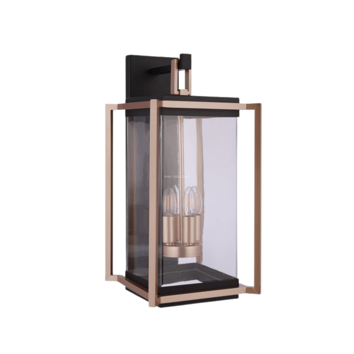 Craftmade METALWORK 4 Light Large Outdoor Wall Lantern in Midnight/Satin Brass - ZA6534-MNSB