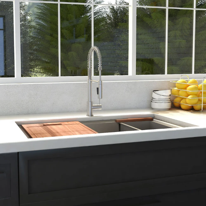 ZLINE Garmisch 30 In. Undermount Single Bowl Stainless Steel Kitchen Sink With Bottom Grid and Accessories
