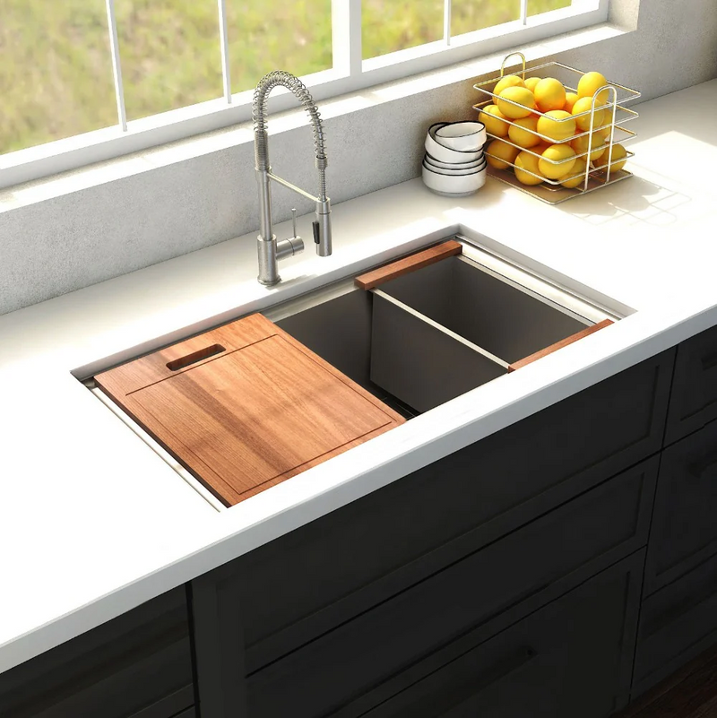 ZLINE Garmisch 30 In. Undermount Single Bowl Stainless Steel Kitchen Sink With Bottom Grid and Accessories