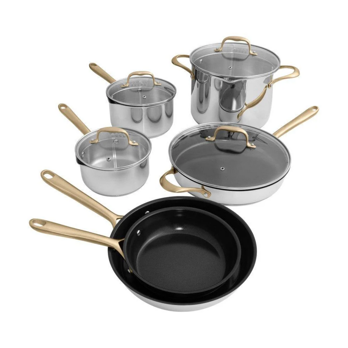 ZLINE 10-Piece Non-Toxic Stainless Steel and Non-Stick Ceramic Cookwar ...