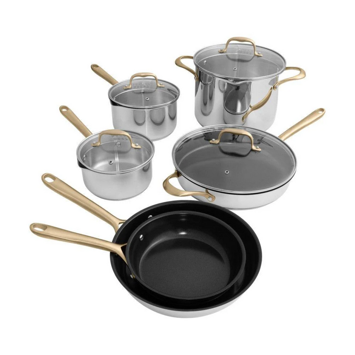 ZLINE 10-Piece Non-Toxic Stainless Steel and Non-Stick Ceramic Cookware Set (CWSETL-NS-10)