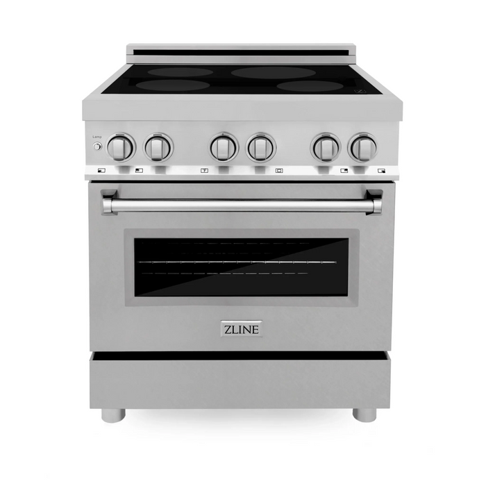 ZLINE 30 In. 4.0 CU. Ft. Induction Range in Fingerprint Resistant Stainless Steel With a 4 Element Stove and Electric Oven (RAINDS-SN-30)