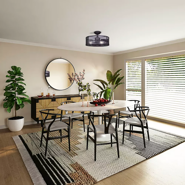 Canarm ARRIS II Metal Mesh Shade with 3 Blade Ceiling Fan - CF24ARP3ORB