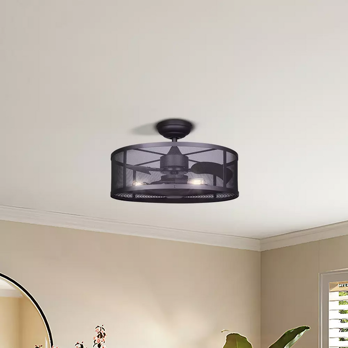 Canarm ARRIS II Metal Mesh Shade with 3 Blade Ceiling Fan - CF24ARP3ORB