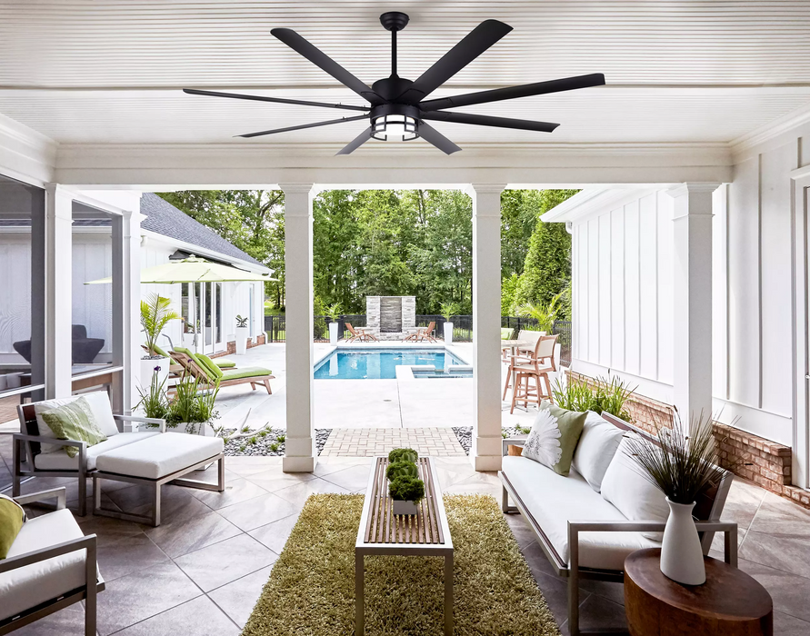 Canarm Ezra 72" Outdoor Ceiling Fan - CP72EZR8BK-W