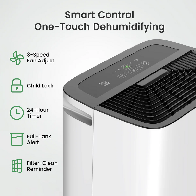 Waykar 80 Pints Energy Star Dehumidifier for Home, Dehumidifier with Drain Hose and 1.45 Gal Tank - CHWA80B