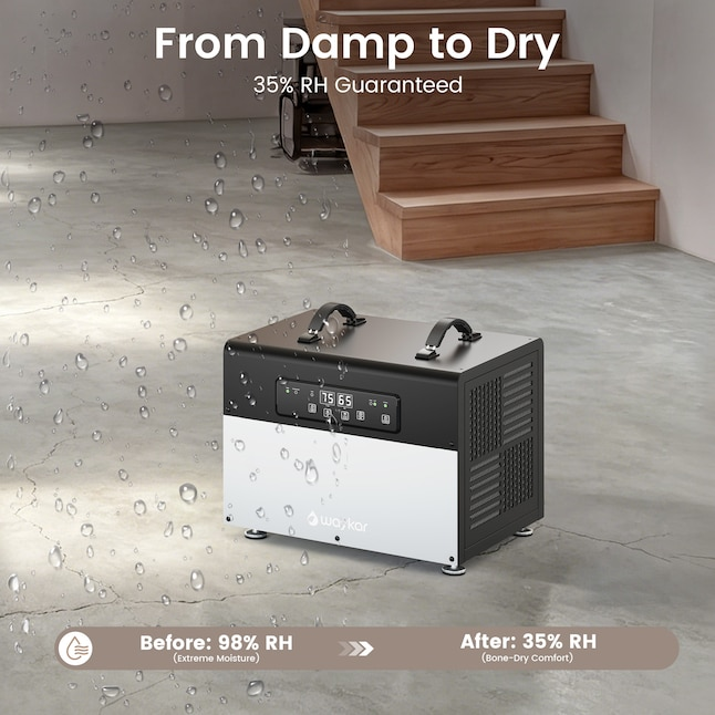 Waykar 70 Pint Energy Star Crawl Space Dehumidifier - AFY1.5DPM