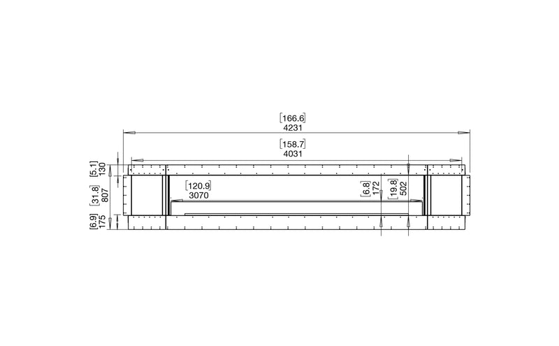EcoSmart Fire Flex 158SS.BX2 Single Sided Fireplace Insert with 3 Burners and 2 Storage Boxes