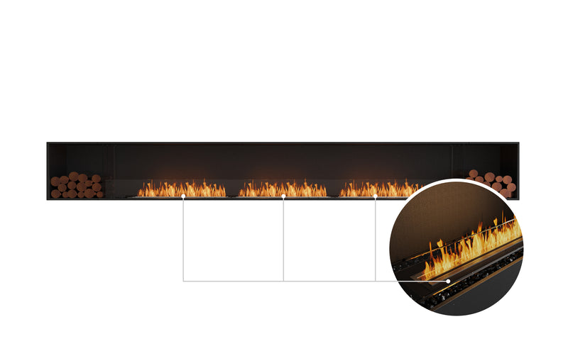 EcoSmart Fire Flex 158SS.BX2 Single Sided Fireplace Insert with 3 Burners and 2 Storage Boxes