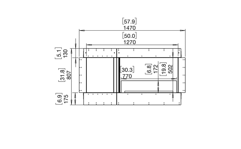 EcoSmart Fire Flex 50SS Single Sided Fireplace Insert with Storage Box