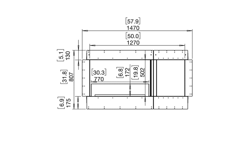 EcoSmart Fire Flex 50SS Single Sided Fireplace Insert with Storage Box