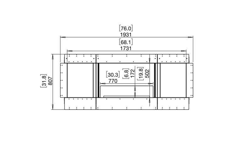 EcoSmart Fire Flex 68SS Single Sided Fireplace Insert with 2 Storage Boxes
