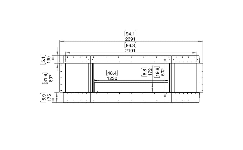 EcoSmart Fire Flex 86SS Single Sided Fireplace Insert with 2 Storage Boxes