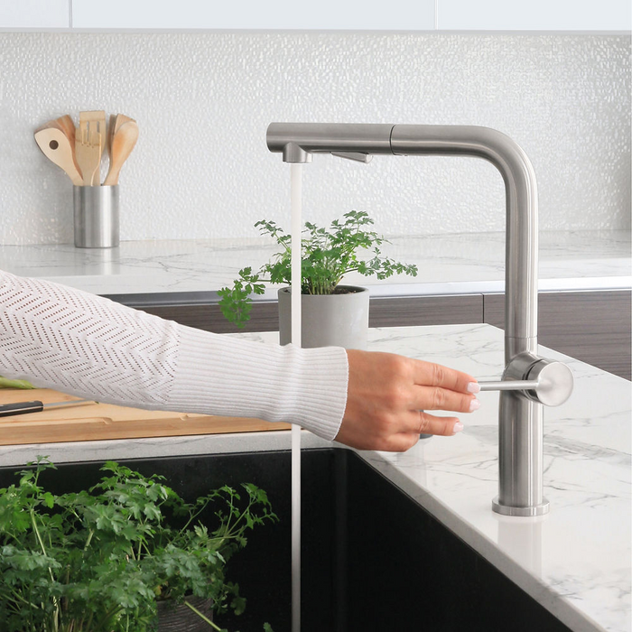 Stylish LATINA Single Handle Pull Down Kitchen Faucet