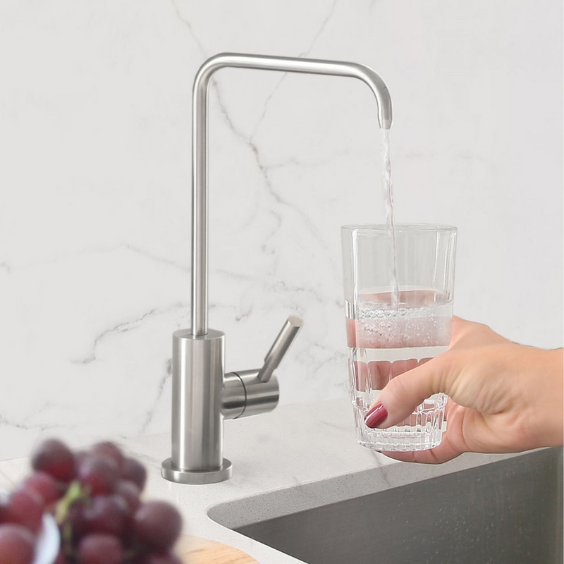Stylish Pull Down 1.5 GPM Kitchen Faucet + Water Tap - Brushed Stainless Steel Finish - K130SK147S