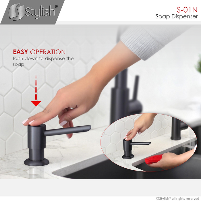 Stylish Modena Pull Down Kitchen Faucet & Soap Dispenser