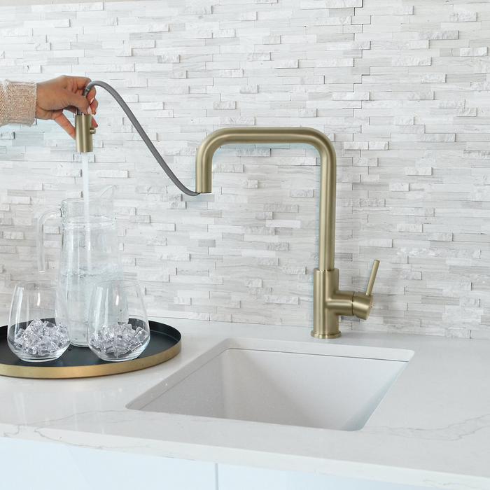 Stylish RIVO Single Handle Pull Down Kitchen Faucet