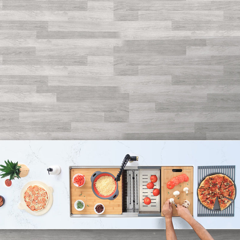 Stylish 39" VERSA39 S-639W Workstation Single Bowl Undermount 16 Gauge Stainless Steel Kitchen Sink with Accessories