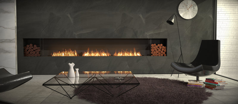 EcoSmart Fire Flex 158SS.BX2 Single Sided Fireplace Insert with 3 Burners and 2 Storage Boxes