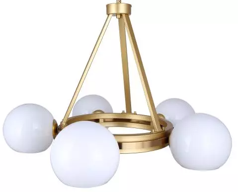 Canarm MONROE Gold with 5 Opal Glass Bulb Chandelier - ICH1169A05GDP9