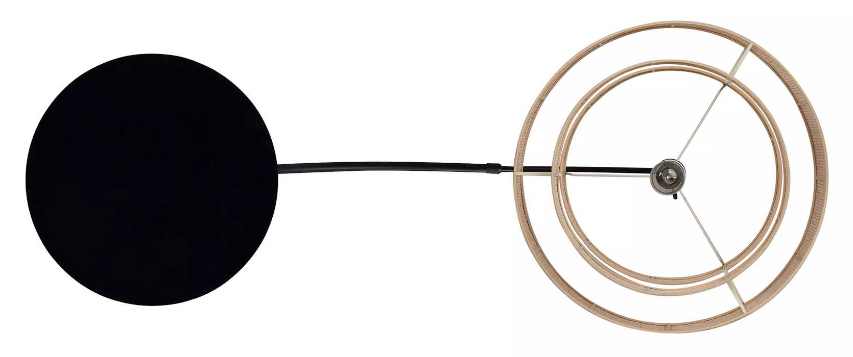 Canarm BELLAMY Matte Black with Natural Rattan Shade Floor Lamp - IFL1149A82BK-NR