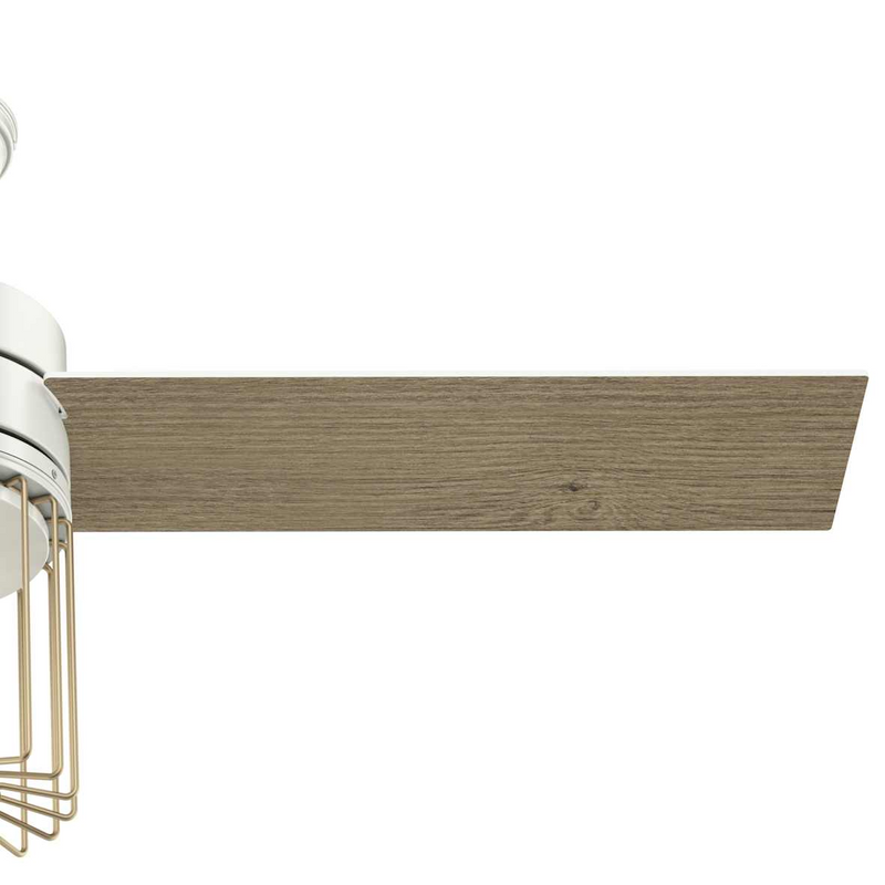 Hunter 52-inch Ronan Ceiling Fan with LED Light in Fresh White - Aged Oak