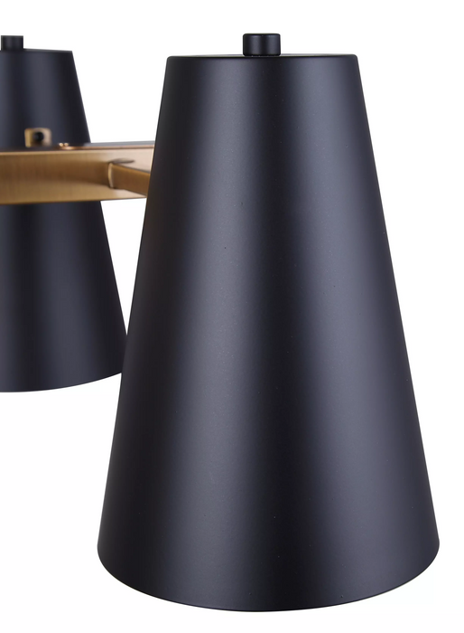 Canarm HARKEN Gold with Black Matte Shades Pendant Light - IPL1145A04BKG