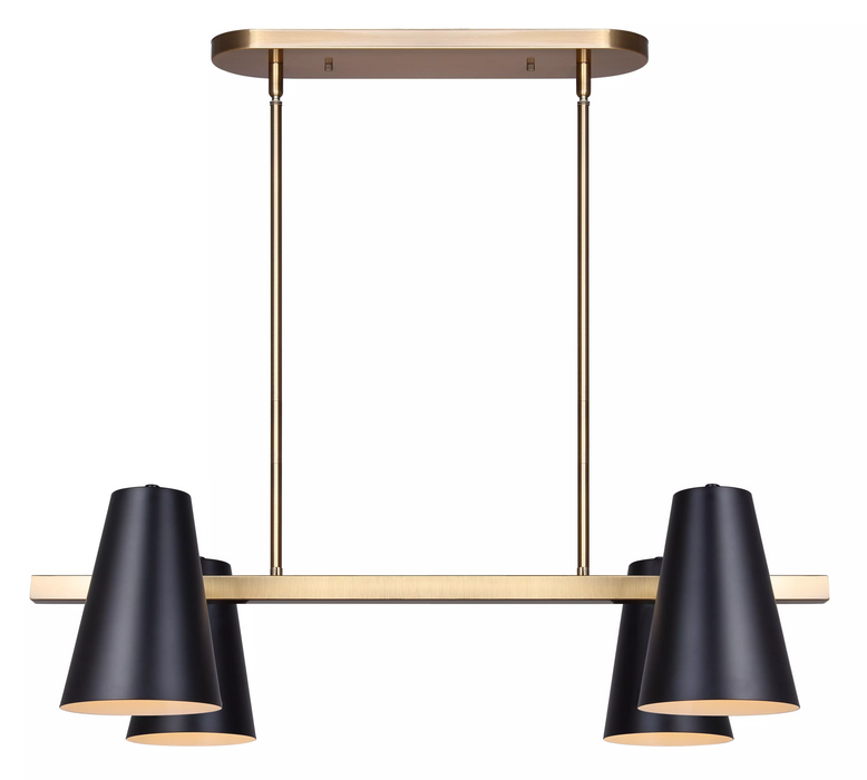Canarm HARKEN Gold with Black Matte Shades Pendant Light - IPL1145A04BKG