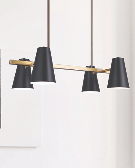 Canarm HARKEN Gold with Black Matte Shades Pendant Light - IPL1145A04BKG