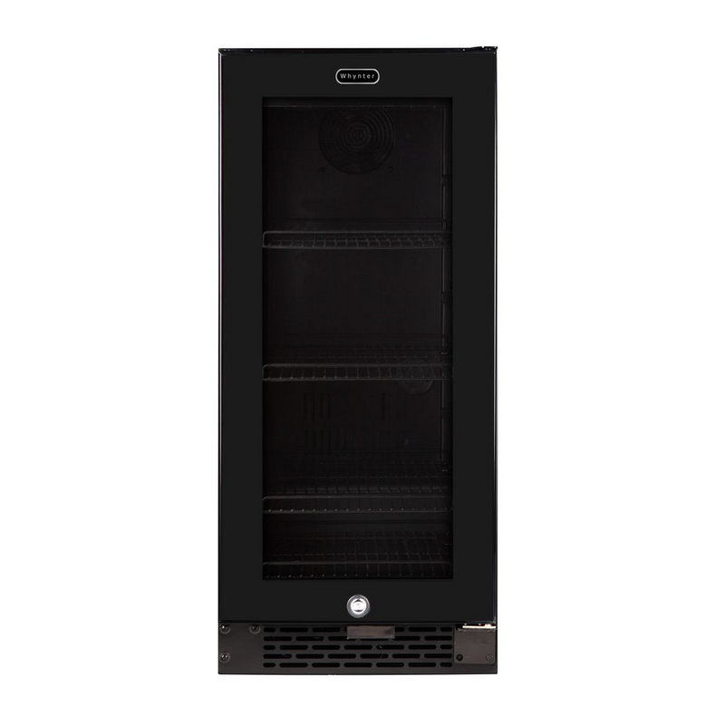 Whynter Built-in Black Glass 80-can capacity 3.4 cu ft. Beverage Refrigerator