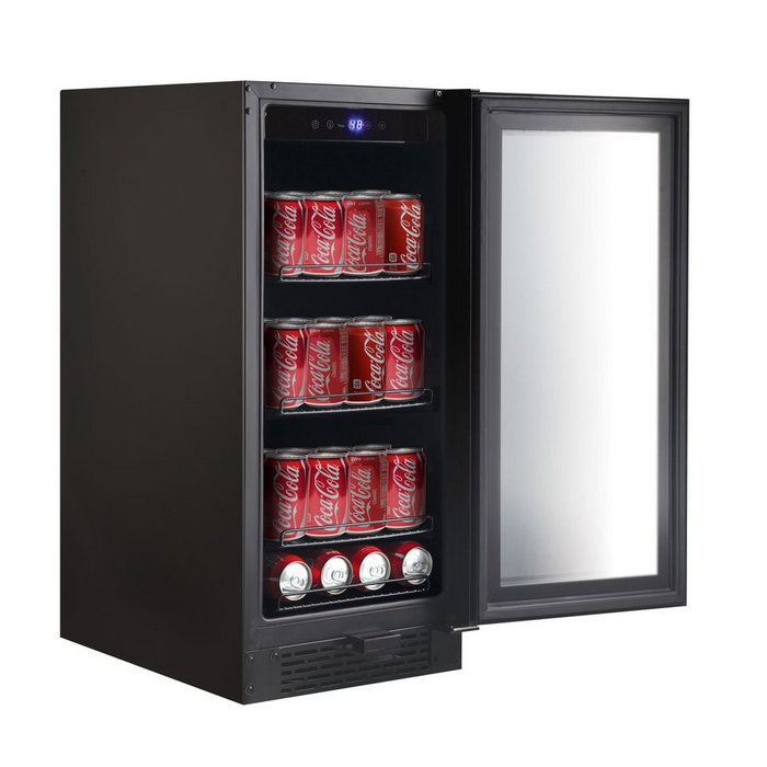 Whynter Built-in Black Glass 80-can capacity 3.4 cu ft. Beverage Refrigerator