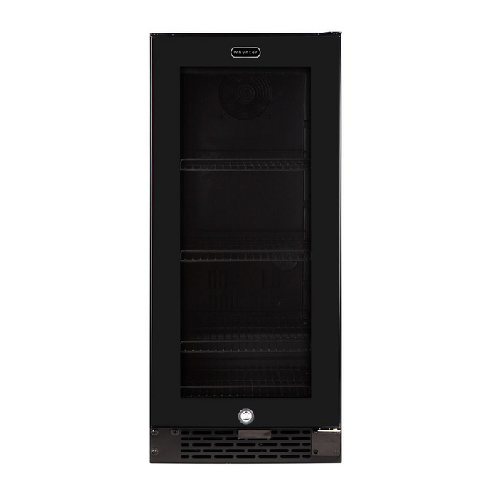 Whynter Built-in Black Glass 80-can capacity 3.4 cu ft. Beverage Refrigerator