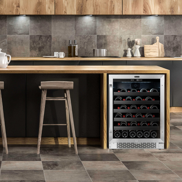 Whynter 24 inch Built-In 46 Bottle Undercounter Stainless Steel Wine Refrigerator