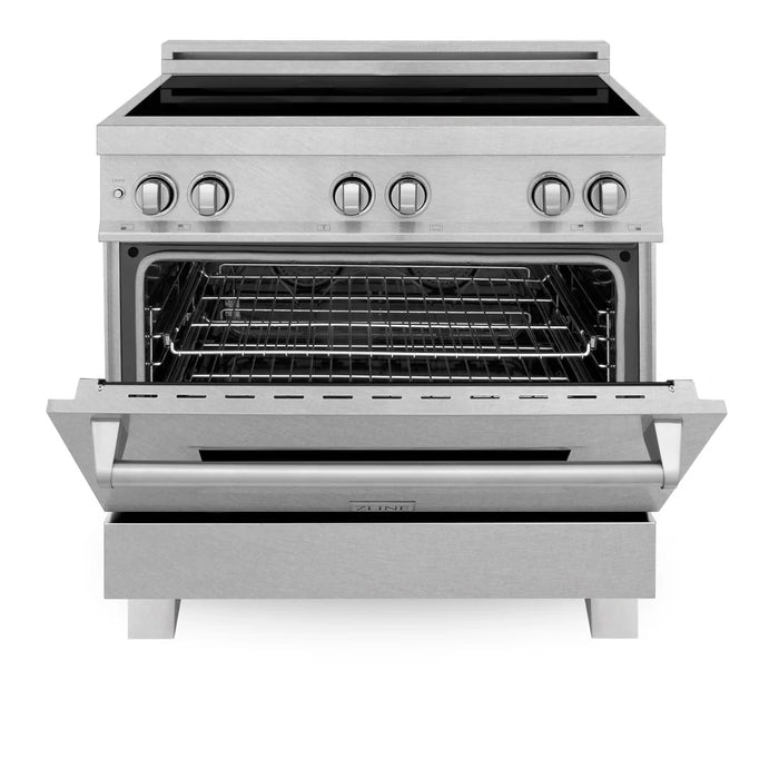 ZLINE 36 In. 4.6 CU. Ft. Induction Range With a 5 Element Stove and Electric Oven in Fingerprint Resistant Stainless Steel (RAINDS-SN-36)