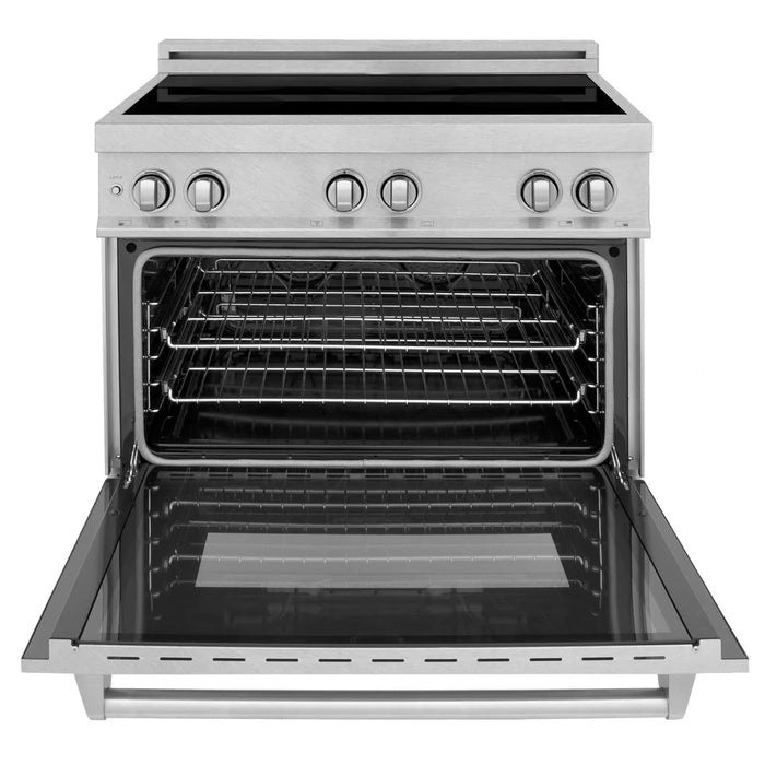 ZLINE 36 In. 4.6 CU. Ft. Induction Range With a 5 Element Stove and Electric Oven in Fingerprint Resistant Stainless Steel (RAINDS-SN-36)