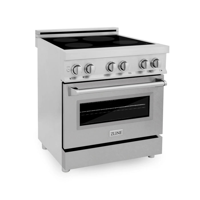 ZLINE 30 In. 4.0 CU. Ft. Induction Range in Fingerprint Resistant Stainless Steel With a 4 Element Stove and Electric Oven (RAINDS-SN-30)