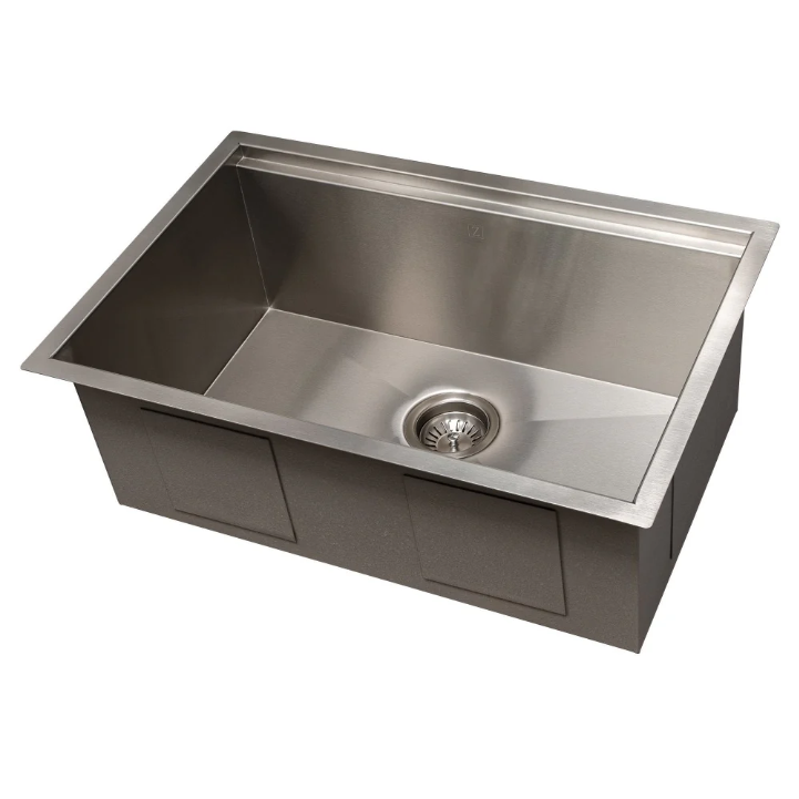 ZLINE Garmisch 30 In. Undermount Single Bowl Stainless Steel Kitchen Sink With Bottom Grid and Accessories