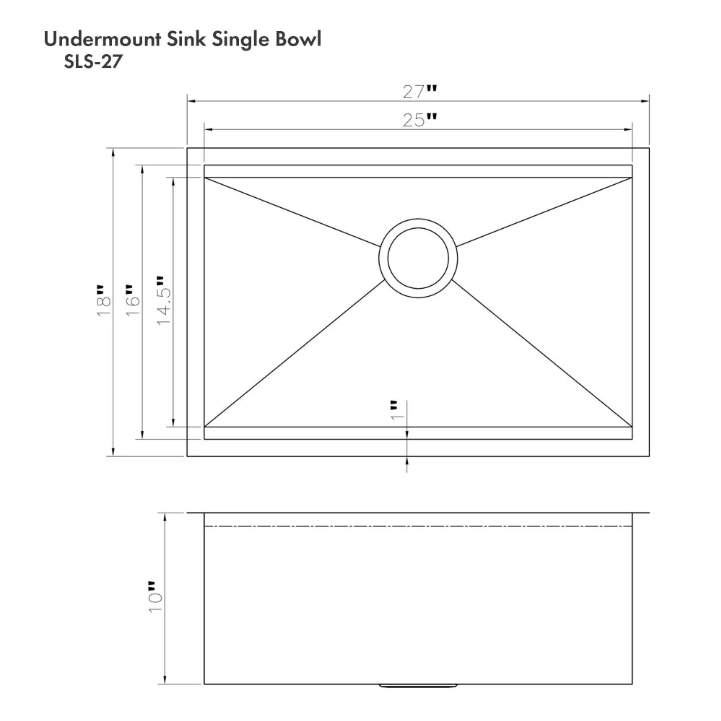 ZLINE Garmisch 30 In. Undermount Single Bowl Stainless Steel Kitchen Sink With Bottom Grid and Accessories