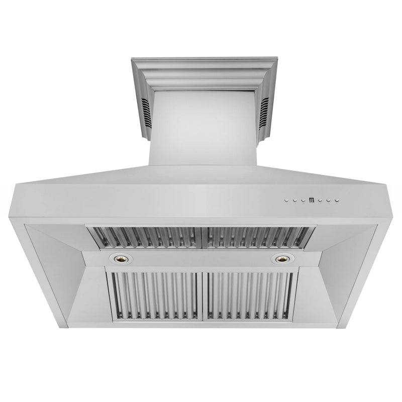 ZLINE Ducted Vent Wall Mount Range Hood in Stainless Steel with Built-in CrownSound™ Bluetooth Speakers