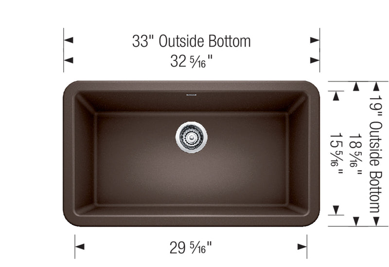 Blanco IKON 33 1¾ Apron Single Bowl SILGRANIT Kitchen Sink