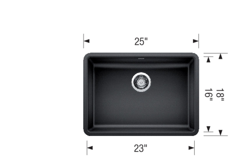 Blanco PRECIS ADA Undermount Single Bowl SILGRANIT Kitchen Sink