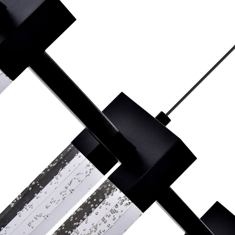 VONN Sorrento 40" VAC3137BL Integrated LED Linear Chandelier with 7 Shades in Black