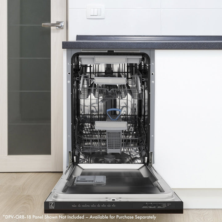ZLINE 18" Tallac Series 3rd Rack Top Control Dishwasher with Traditional Handle 51dBa