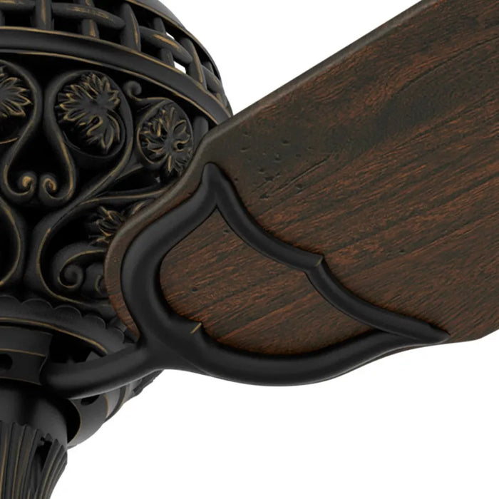 Hunter 60-Inch 1886 Limited Edition Ceiling Fan - Midas Black/Distressed Dark Cherry Basswood