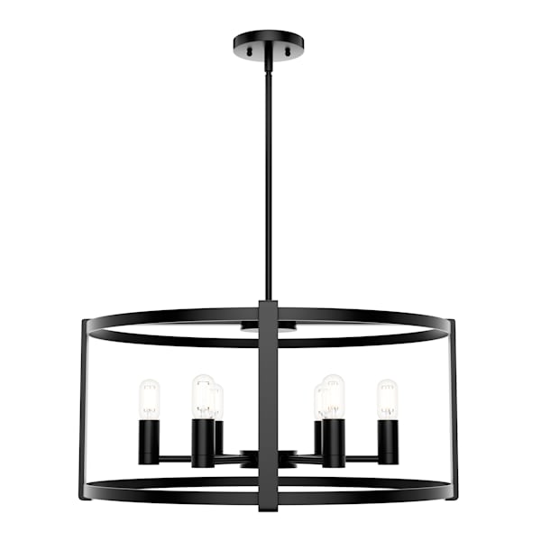 Hunter Astwood 6 Light Linear Chandelier in Matte Black