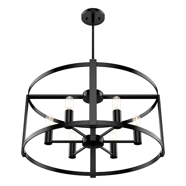 Hunter Astwood 6 Light Linear Chandelier in Matte Black