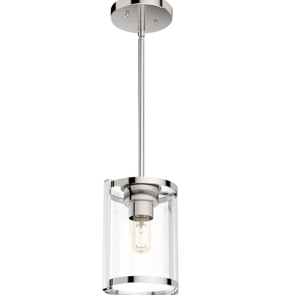 Hunter Astwood 1 Light Pendant in Polished Nickel