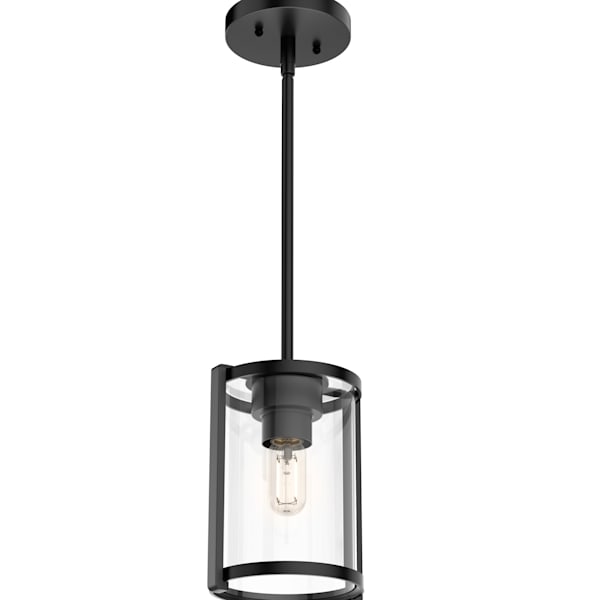Hunter Astwood 1 Light Pendant in Matte Black
